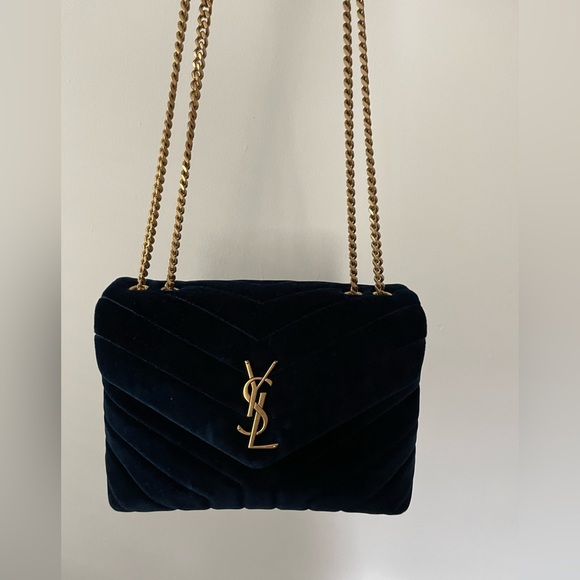 YSL Classic Monogram Envelope Satchel Quilted Shoulder Bag in Blue - Picture 2 of 10
